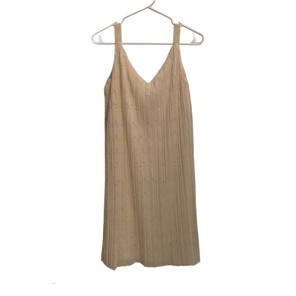Anthropologie Meadow‎ Rue Pleated Dress Ivory Minimalist